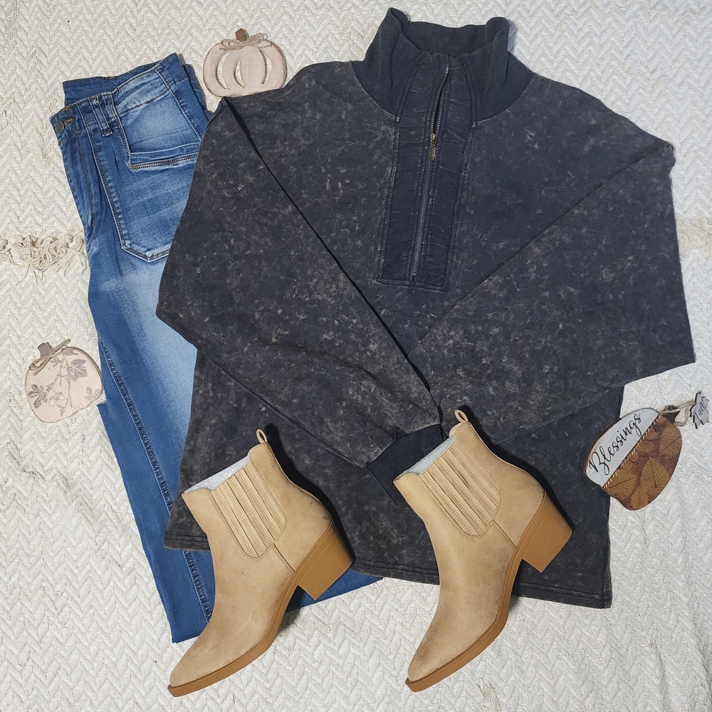 BiBi Navy Quarter-Zip Sweatshirt